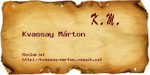 Kvassay Márton névjegykártya